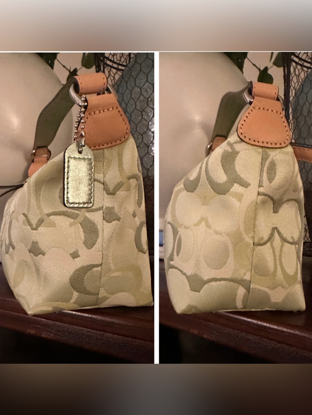 Rare Y2K Coach Optic Signature C Mini Bag / Pouch (6561) | Pistachio - Picture 9 of 16
